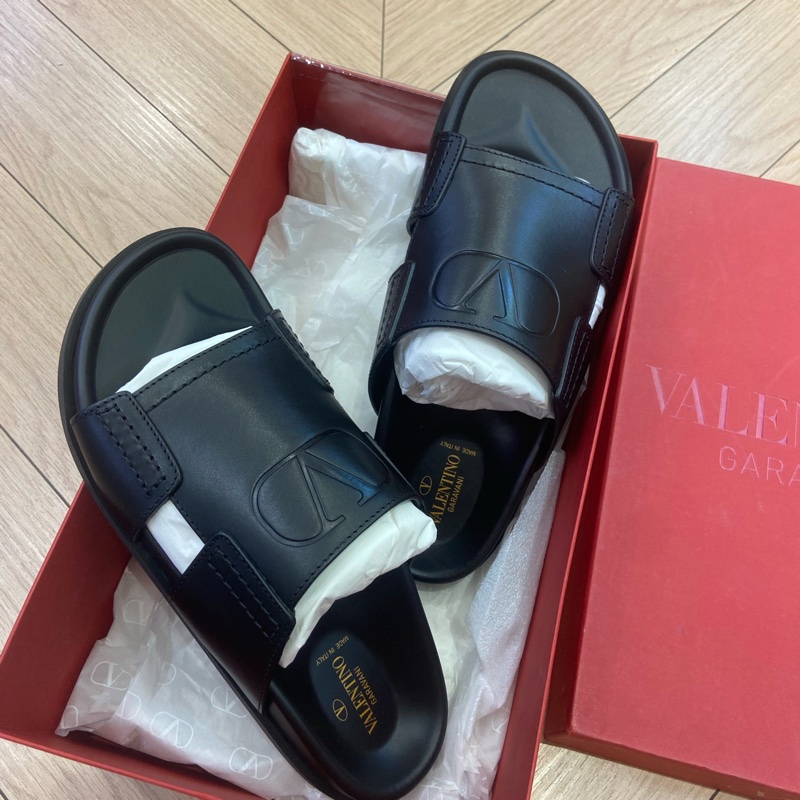 Valentino華倫天奴 GARAVANI 平底 一字拖鞋 男款 黑色 40.5碼-0