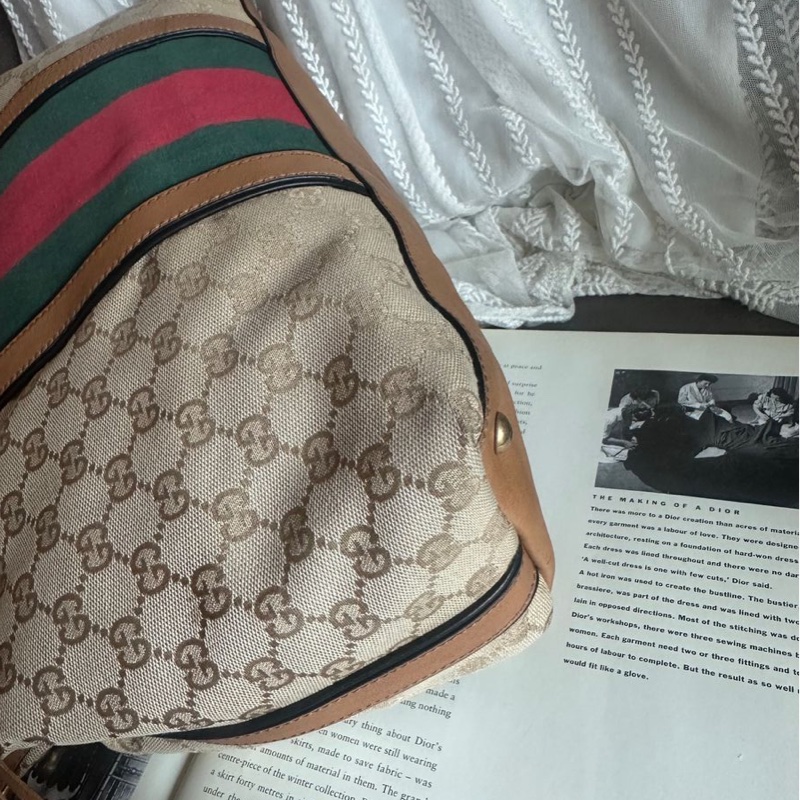 古馳 老花帆布 手提包  側背包 斜背包 流蘇包 竹節包 單肩包 通勤包休閒包 中古包 經典款 Gucci Ophidia tote bag-13