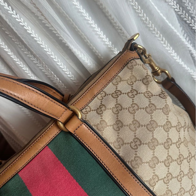 古馳 老花帆布 手提包  側背包 斜背包 流蘇包 竹節包 單肩包 通勤包休閒包 中古包 經典款 Gucci Ophidia tote bag-15