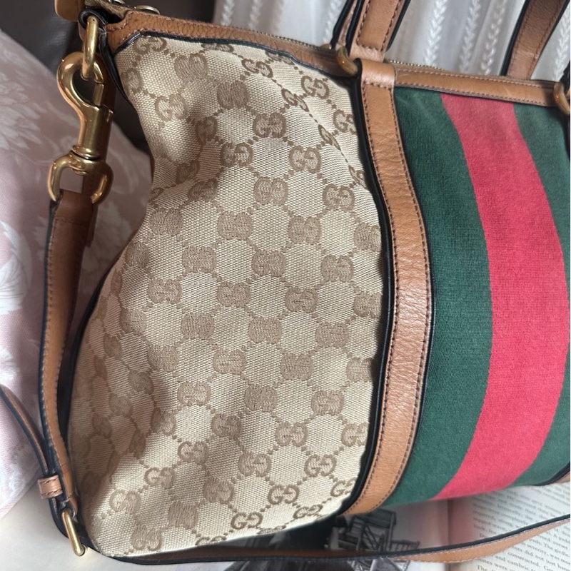 古馳 老花帆布 手提包  側背包 斜背包 流蘇包 竹節包 單肩包 通勤包休閒包 中古包 經典款 Gucci Ophidia tote bag-17