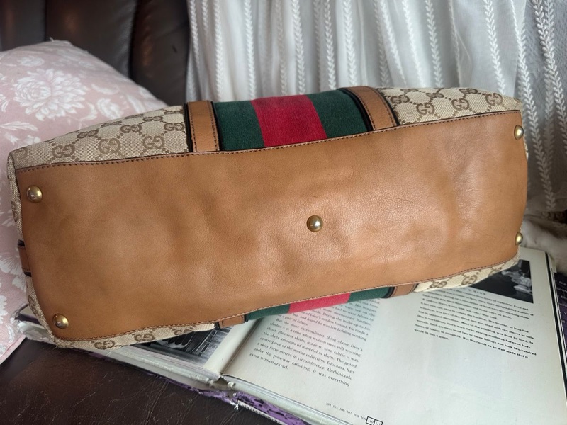 古馳 老花帆布 手提包  側背包 斜背包 流蘇包 竹節包 單肩包 通勤包休閒包 中古包 經典款 Gucci Ophidia tote bag-24