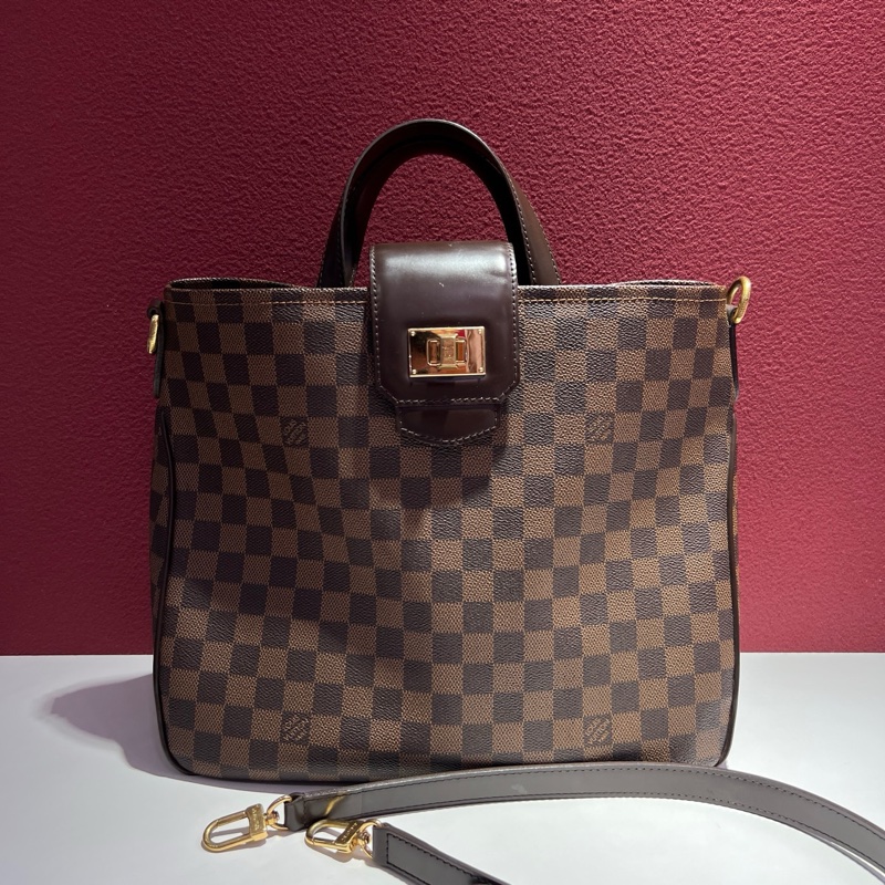 路易威登/Louis Vuitton Cabas系列 金扣 經典棋盤格棕色手提包 斜挎包 1尺寸：33*14*29 cm-0