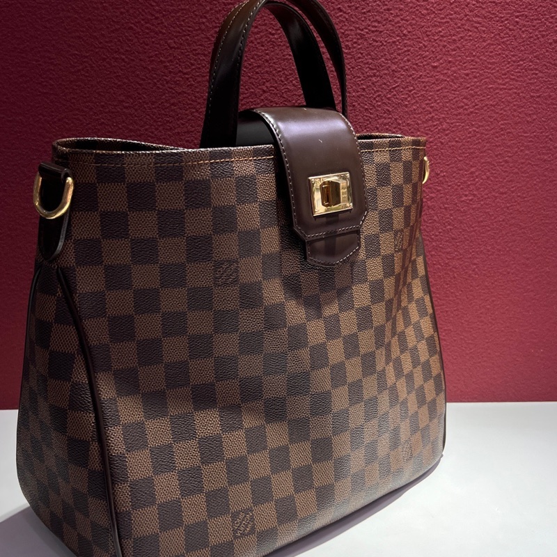 路易威登/Louis Vuitton Cabas系列 金扣 經典棋盤格棕色手提包 斜挎包 1尺寸：33*14*29 cm-1