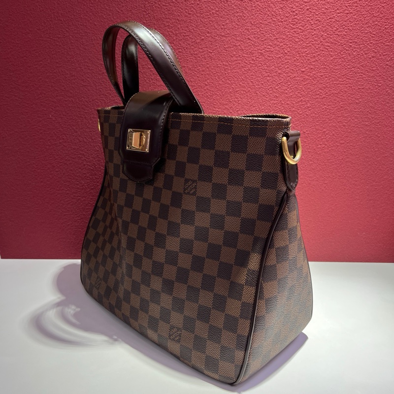 路易威登/Louis Vuitton Cabas系列 金扣 經典棋盤格棕色手提包 斜挎包 1尺寸：33*14*29 cm-2