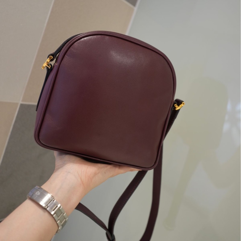 卡地亞 手提包  側背包 斜背包 流蘇包 豆腐包 單肩包 休閒包 棗紅色 酒紅色 中古包 經典款 cartier vintage bag burgundy-1