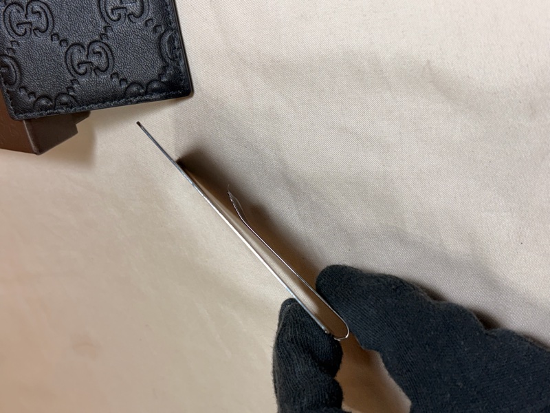 ✨近新閒置 Gucci 古馳 黑老花壓紋卡夾 鈔票夾 兩用-5