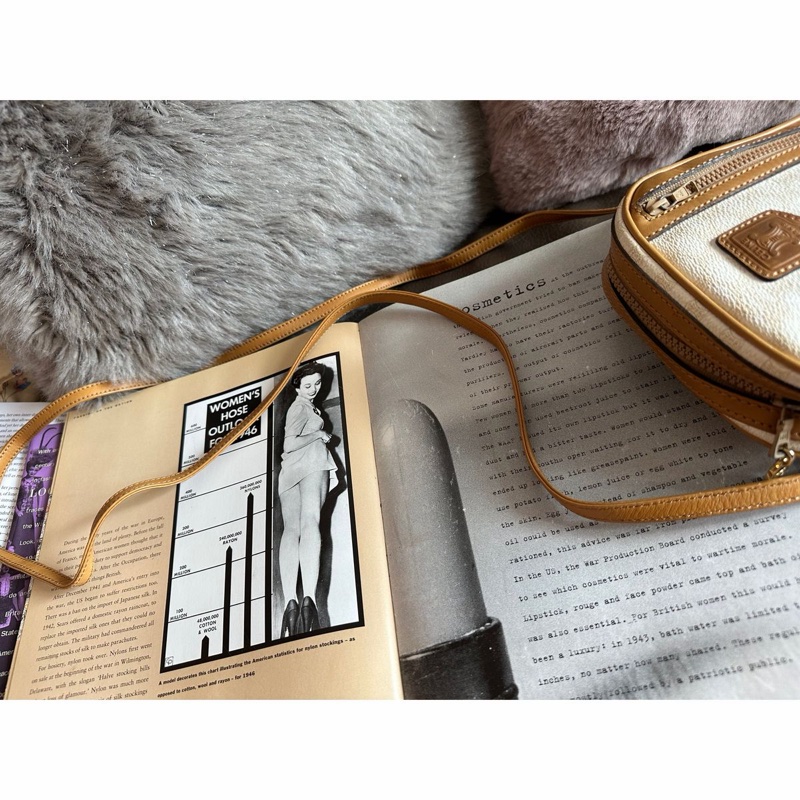 思琳 賽琳 白色老花包 白色 米色  老花 凱旋門 斜背包 側背包 中古包包  罕有 斜挎包 斜背包 相機包 單肩包 中古包 經典款  復古包 古董包 vintage celine white beige camera crossbody bag-22