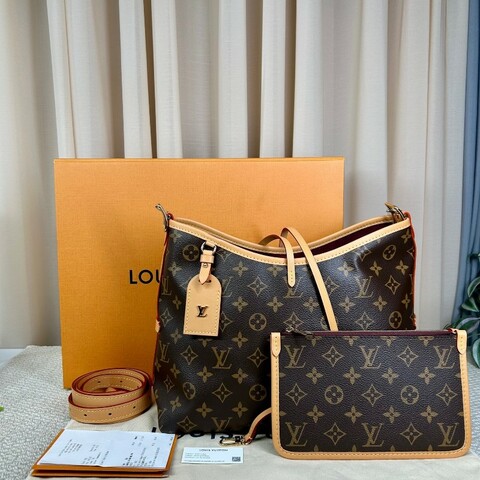 LV路易威登Carryall子母包 經典老花滿印 肩帶可拆卸 手提單肩斜挎都行 內裡乾淨 容量大 日常通勤百搭實用