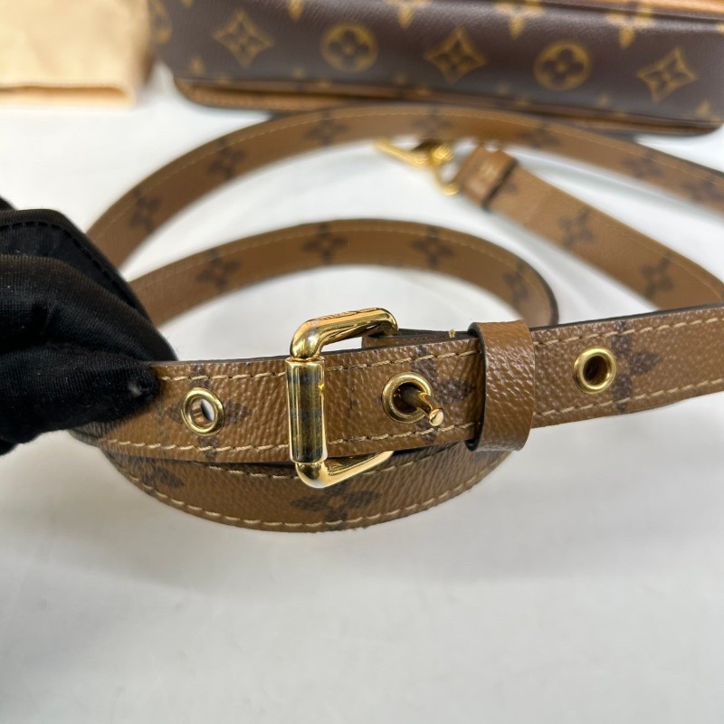 專櫃價3.8折！路易威登/Lv  焦糖拼色老花郵差包 熱門款 永不過時 輕鬆搭配 很實用-18