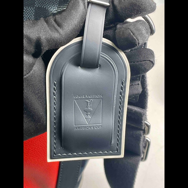 LV 路易威登限量款 棋盤格美洲杯男士手提單肩 水桶包 帶肩帶-14