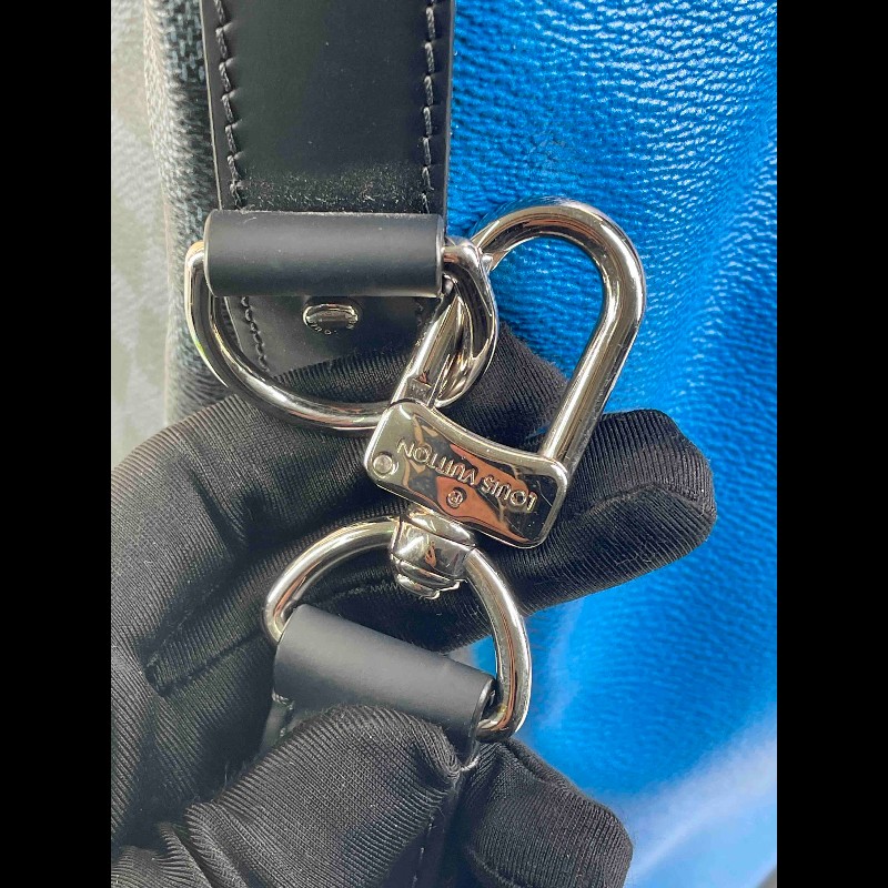 LV 路易威登限量款 棋盤格美洲杯男士手提單肩 水桶包 帶肩帶-17