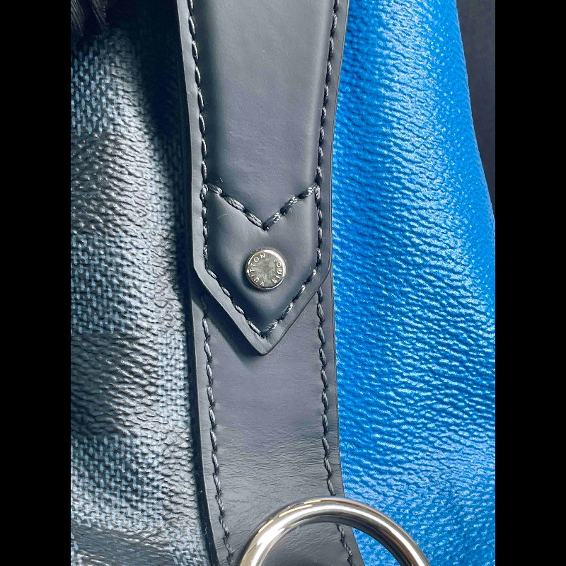 LV 路易威登限量款 棋盤格美洲杯男士手提單肩 水桶包 帶肩帶-21