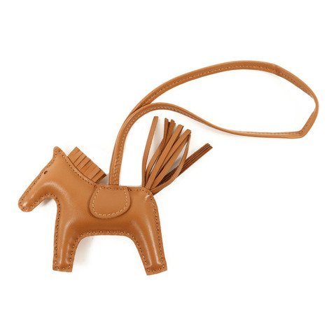 HERMES Milo皮革Rodeo PM掛飾Gold