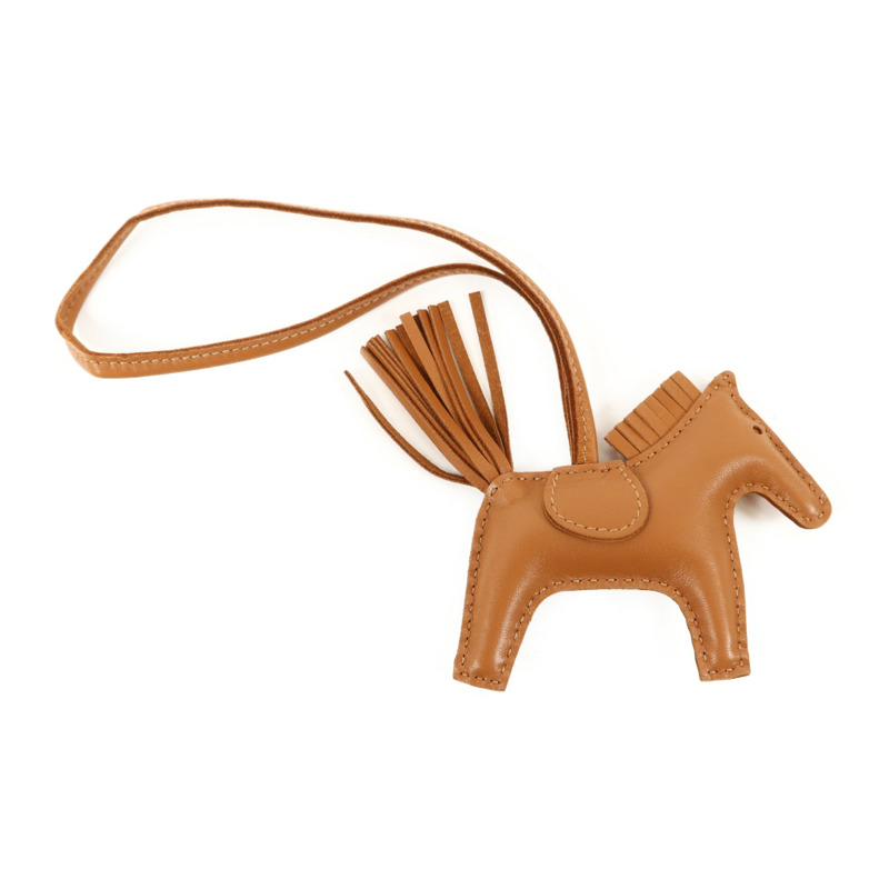 HERMES Milo皮革Rodeo PM掛飾Gold-1