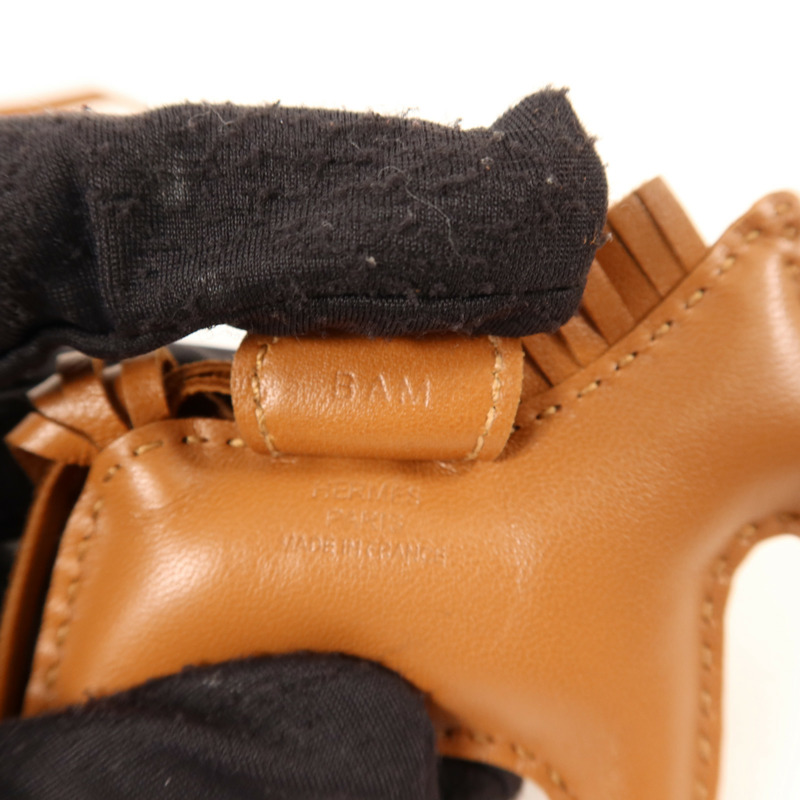 HERMES Milo皮革Rodeo PM掛飾Gold-5