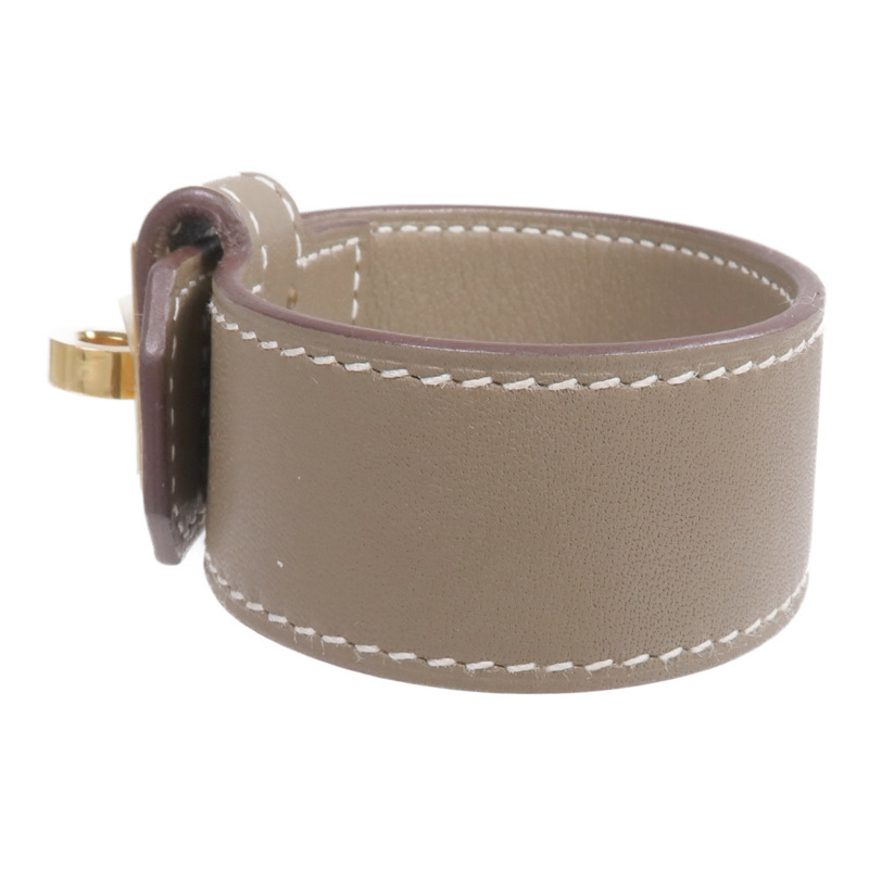 HERMES Swift皮革Kelly Twist金扣手帶Etoupe-1