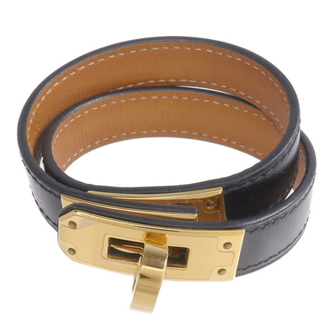 HERMES Swift皮革Kelly Double Tour金扣手帶Noir