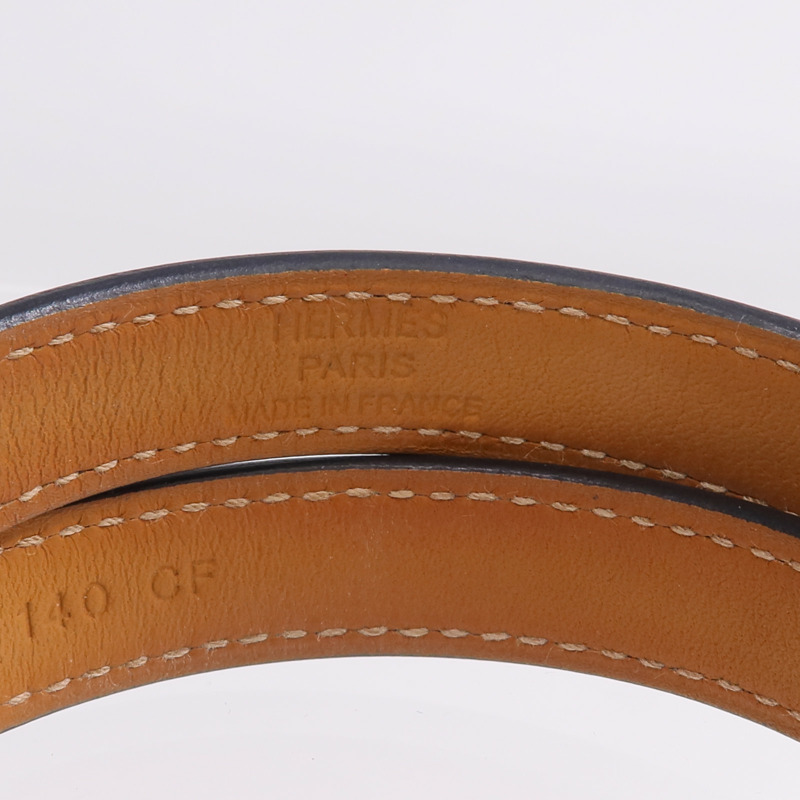 HERMES Swift皮革Kelly Double Tour金扣手帶Noir-8