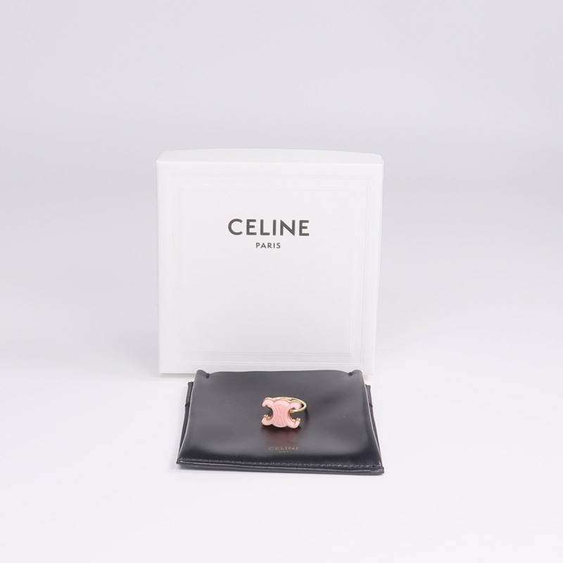 CELINE 金屬/有機玻璃Baby Triomphe Ring戒指US#6-7