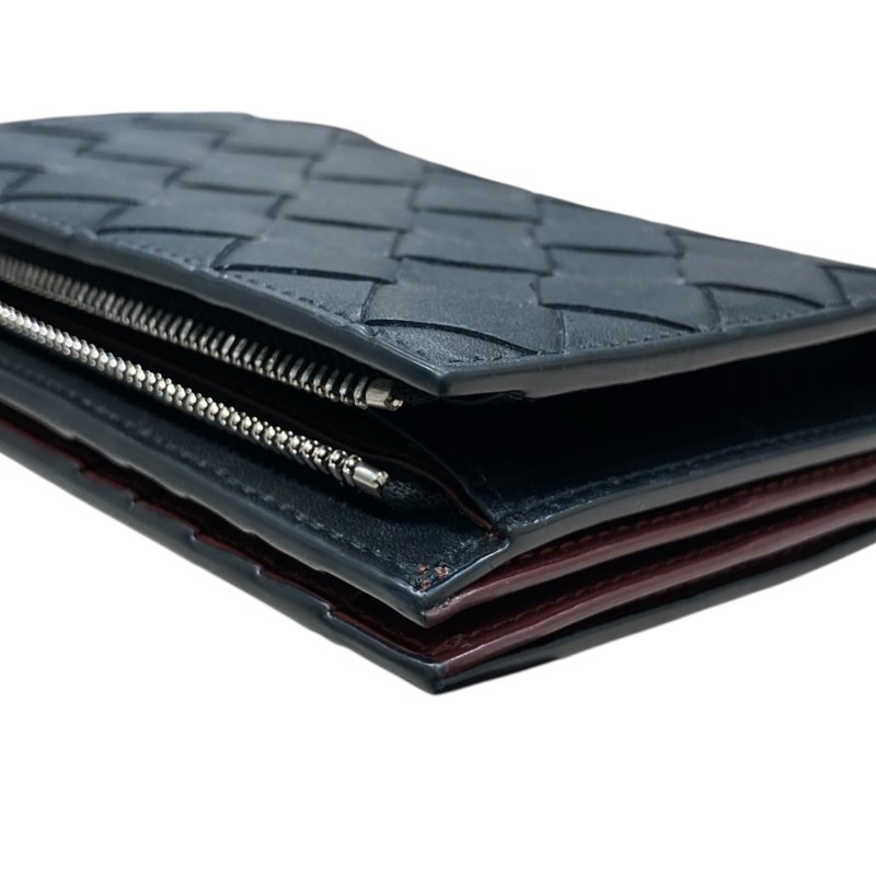 BOTTEGA VENETA 葆蝶嘉 INTRECCIATO編織雙折短夾 牛皮 黑色 銀釦-6