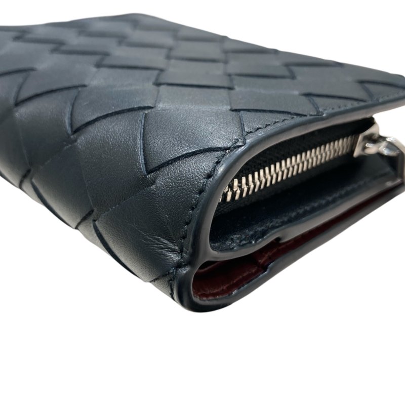 BOTTEGA VENETA 葆蝶嘉 INTRECCIATO編織雙折短夾 牛皮 黑色 銀釦-10