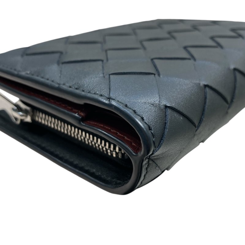 BOTTEGA VENETA 葆蝶嘉 INTRECCIATO編織雙折短夾 牛皮 黑色 銀釦-12