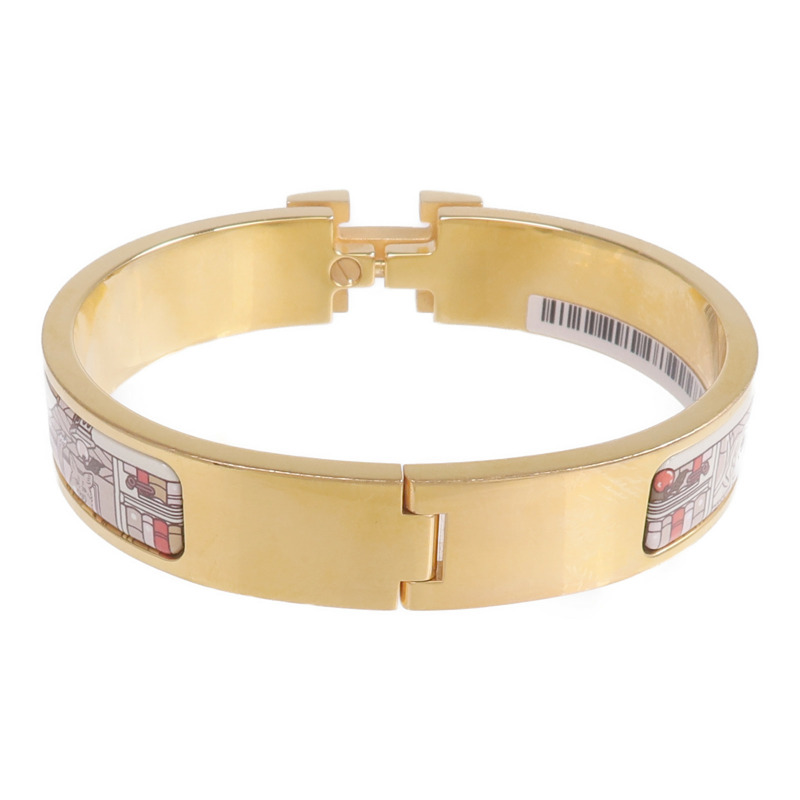 HERMES 金屬/琺瑯Clic H Bracelet金扣手帶-1