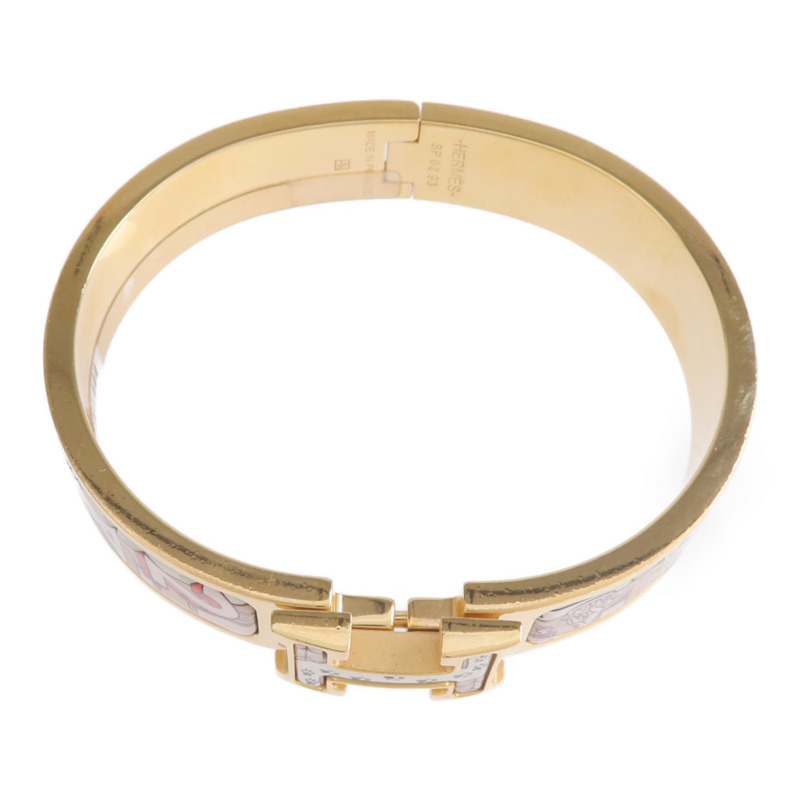 HERMES 金屬/琺瑯Clic H Bracelet金扣手帶-2