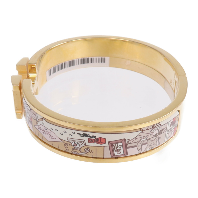 HERMES 金屬/琺瑯Clic H Bracelet金扣手帶-3