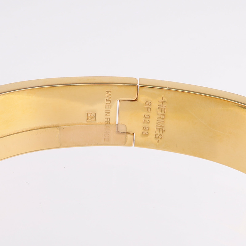HERMES 金屬/琺瑯Clic H Bracelet金扣手帶-5