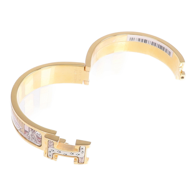 HERMES 金屬/琺瑯Clic H Bracelet金扣手帶-7