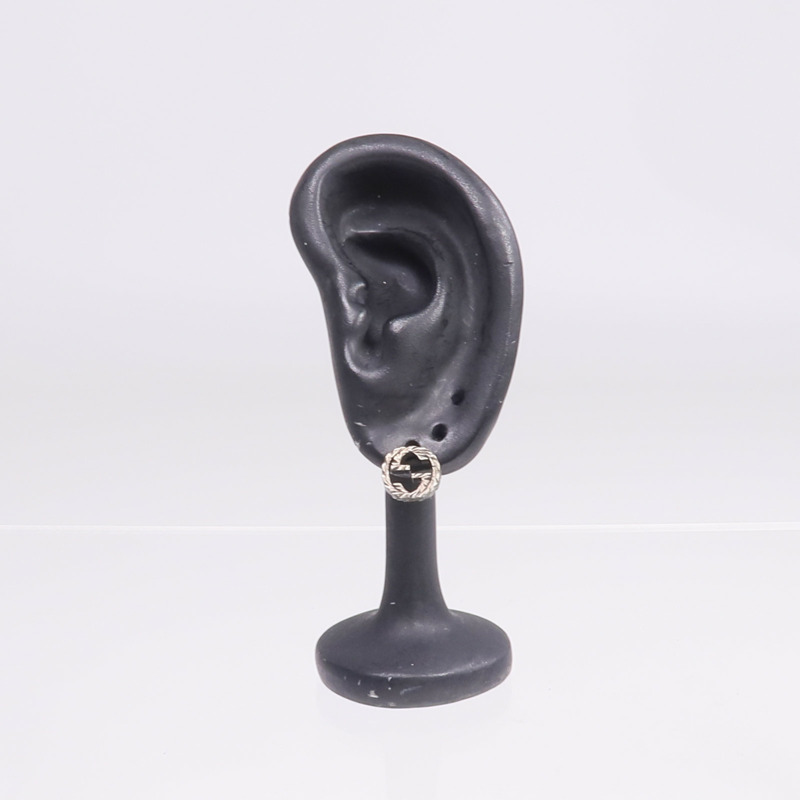 GUCCI 925純銀Interlocking Earrings耳環-7