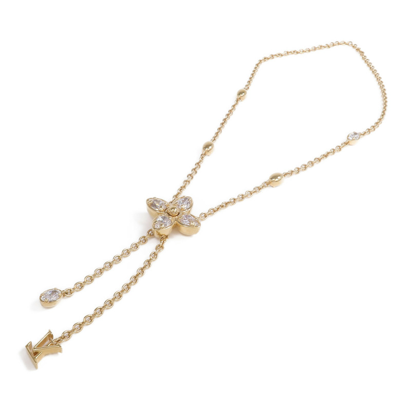 LOUIS VUITTON 金屬/水晶Dazzle Necklace金扣手鏈-3