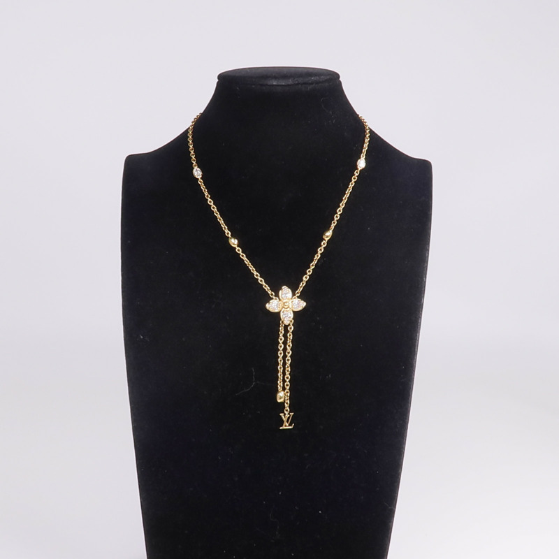LOUIS VUITTON 金屬/水晶Dazzle Necklace金扣手鏈-6