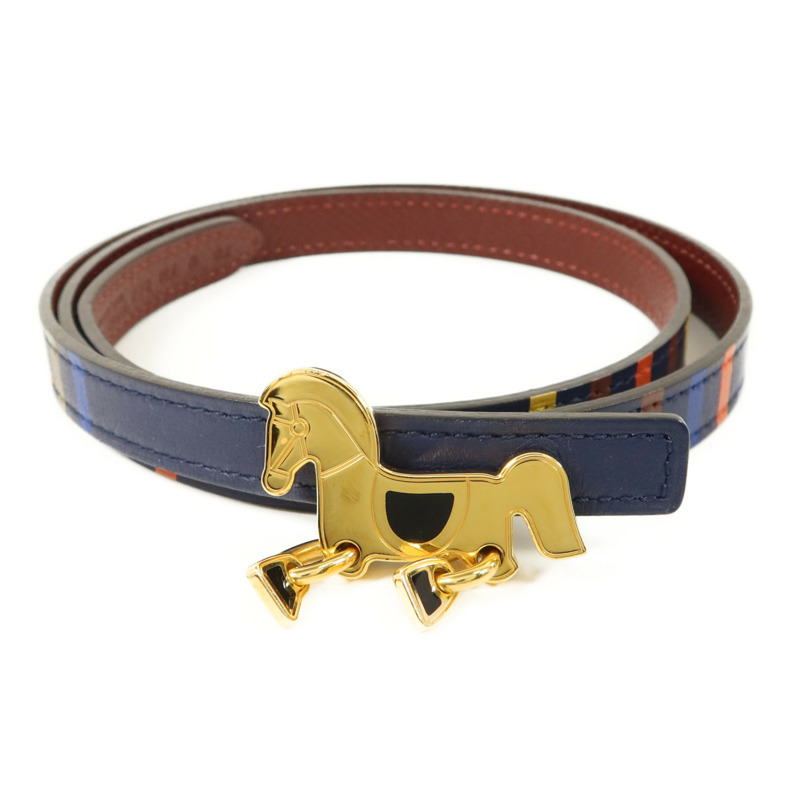 HERMES Swift皮革/Epsom皮革Belt金扣皮帶-3