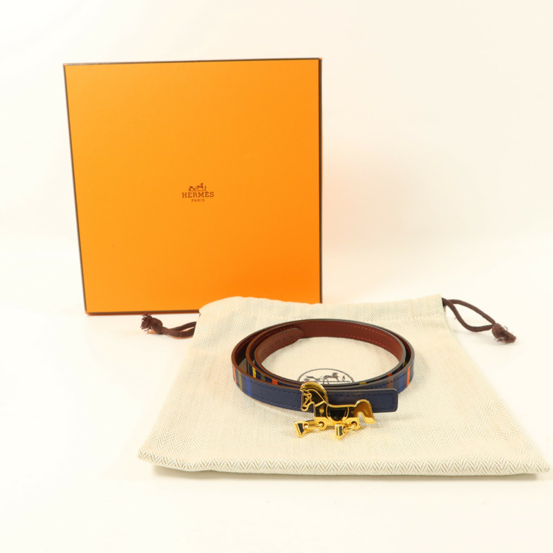 HERMES Swift皮革/Epsom皮革Belt金扣皮帶-8