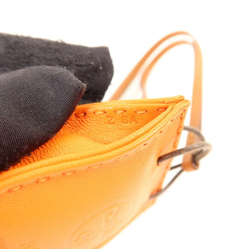 HERMES Milo皮革/Swift皮革Sac Orange Charm掛飾-6