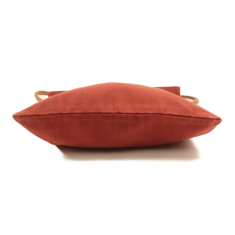 HERMES 帆布/Swift皮革Aline銀扣肩背袋Rouge H-3