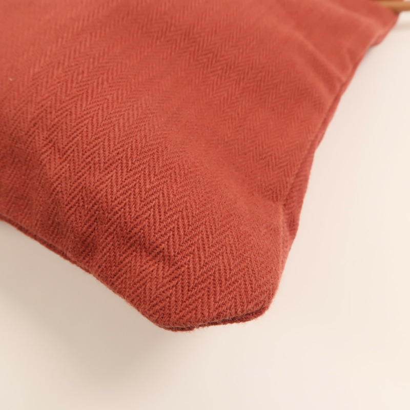 HERMES 帆布/Swift皮革Aline銀扣肩背袋Rouge H-10