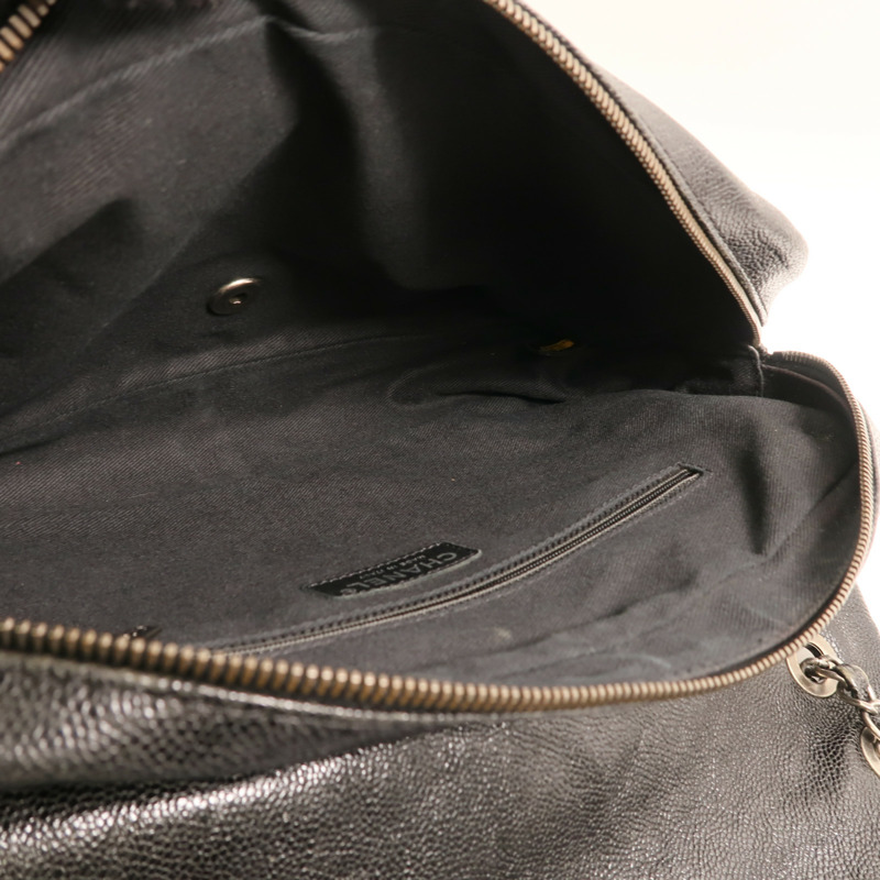 CHANEL 牛皮皮革Chain Shoulder銀扣鏈帶肩背袋-4