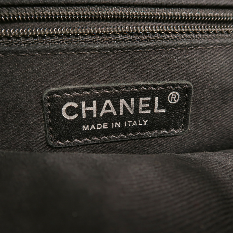 CHANEL 牛皮皮革Chain Shoulder銀扣鏈帶肩背袋-5