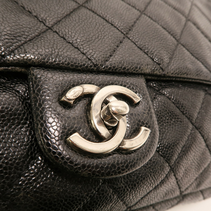 CHANEL 牛皮皮革Chain Shoulder銀扣鏈帶肩背袋-8