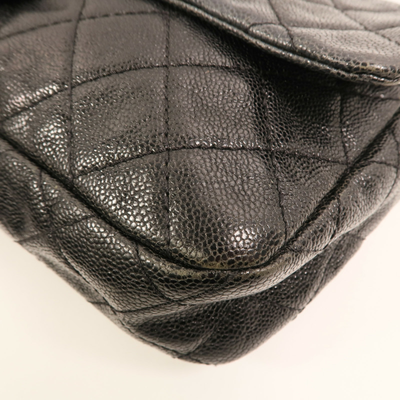 CHANEL 牛皮皮革Chain Shoulder銀扣鏈帶肩背袋-10