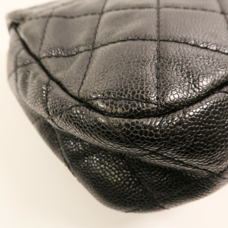 CHANEL 牛皮皮革Chain Shoulder銀扣鏈帶肩背袋-13