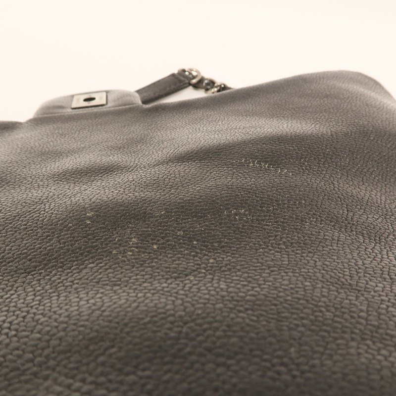 CHANEL 牛皮皮革Chain Shoulder銀扣鏈帶肩背袋-16