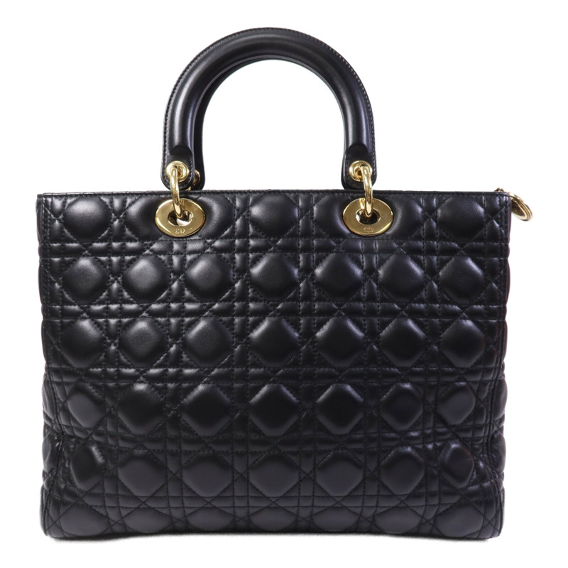 Dior 羊皮皮革Lady Dior GM金扣手挽肩背兩用袋-1