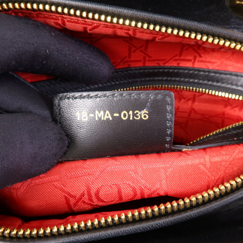 Dior 羊皮皮革Lady Dior GM金扣手挽肩背兩用袋-7