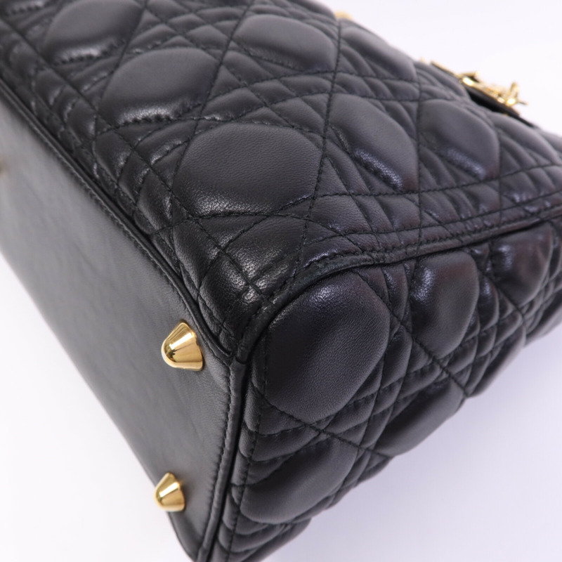 Dior 羊皮皮革Lady Dior GM金扣手挽肩背兩用袋-9