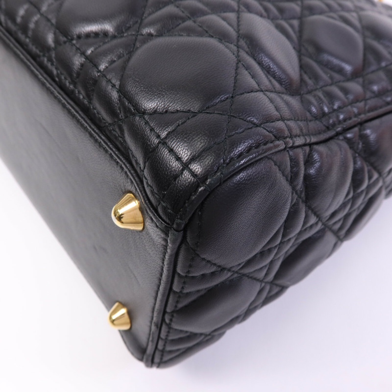 Dior 羊皮皮革Lady Dior GM金扣手挽肩背兩用袋-11