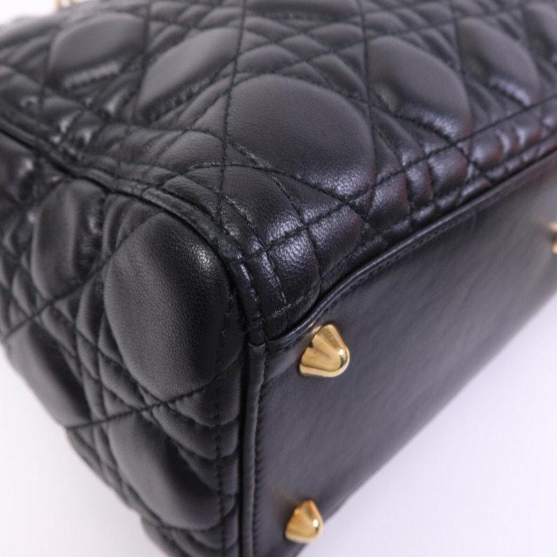 Dior 羊皮皮革Lady Dior GM金扣手挽肩背兩用袋-12